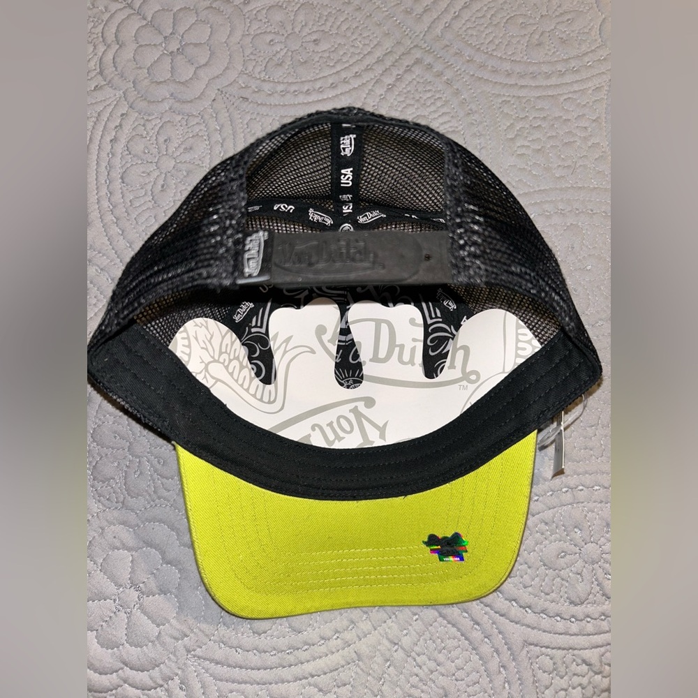 Von Dutch Neon Green and Black Cap - Picture 3 of 4